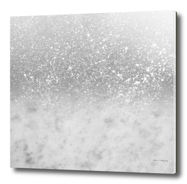 White Marble Silver Ombre Glitter Glam #1 #shiny #gem #decor