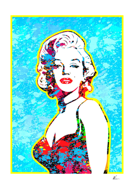 Marilyn Monroe | Splatter Series | Pop Art | Blue