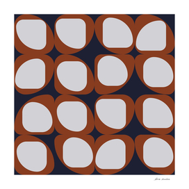 Geometric Pattern I - Navy and Rust