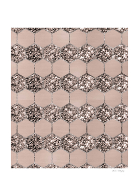 Blush Hexagon Glitter Glam #2 #geometric #decor #art