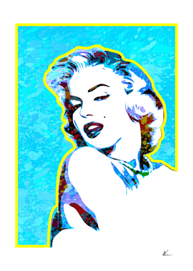 Marilyn Monroe | Splatter Series | Pop Art | Blue