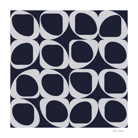 Geometric Pattern III - Navy and Light Grey