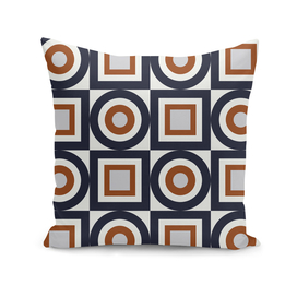 Circles and Squares I – Navy and Rust