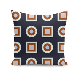 Circles and Squares II – Navy and Rust