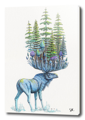 Forest Deity (Moose and Trees)