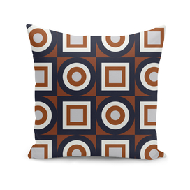 Circles and Squares III – Navy and Rust