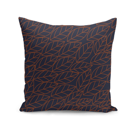 Doodle Leaves - Navy and Rust