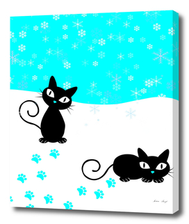 Black Cats in the Snow