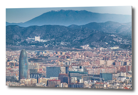 Aerial View of Barcelona City From Montjuic Park