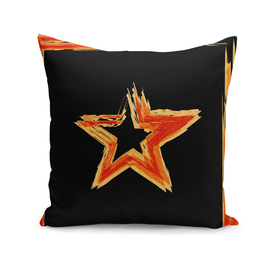 Fire star in red and blue color on a black background.