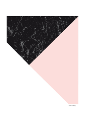 Blush meets Gray Black Marble Geometric #1 #minimal #decor