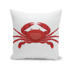 Crab vector in trendy paper cut craft style