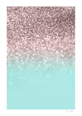 Sparkling Rose Gold Blush Aqua Glitter Glam #1 #shiny #decor