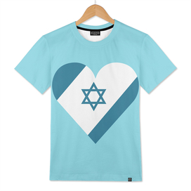 Israel flag icon in heart shape in flat design