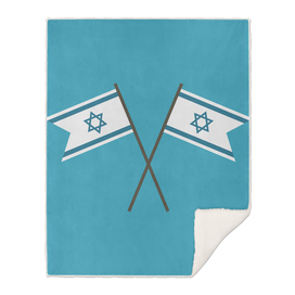 Two Israel Flags icon in flat design