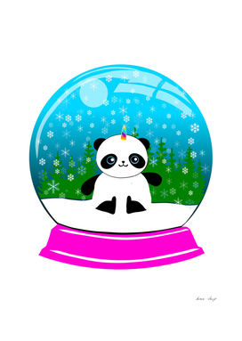 Xmas Pandacorn in a Snowglobe