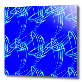 Sparkling pearl blue ice monograms on a blue background.