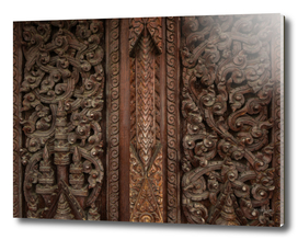 Wooden carving door