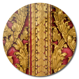 Golden carving wooden door