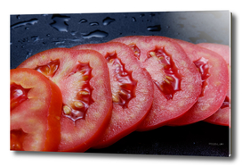 Juicy sliced tomato