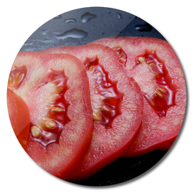 Juicy sliced tomato