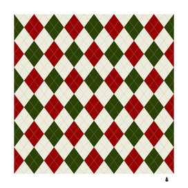 Christmas argyle pattern red green white