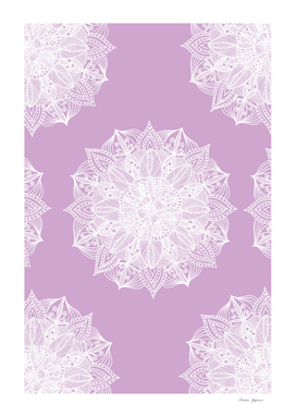 White and Purple Mandala Pattern