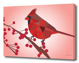 Northern Cardinal Bird LOW POLY ART