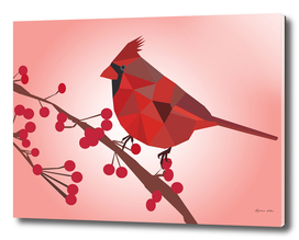 Northern Cardinal Bird LOW POLY ART