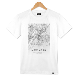New york City - City Map -New york City Map Wall Print