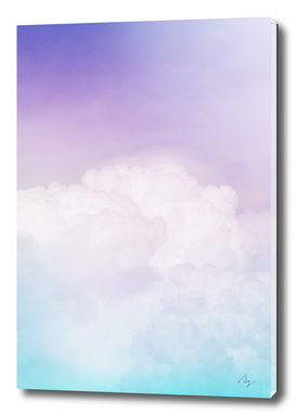 Happy Pastel Clouds | Aqua Purple