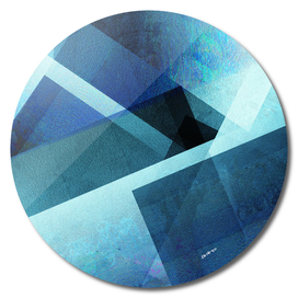 Vivid Blue Shapes - Digital Geometric Texture