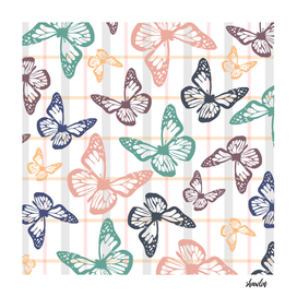 Soft colored flying Butterflies for spring season
