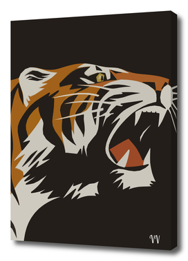 Roaring Tiger Vintage Animal Poster