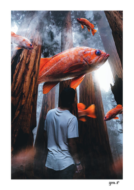 Goldfish in the forest by GEN Z