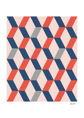 Geometric, midcentury, repeat pattern