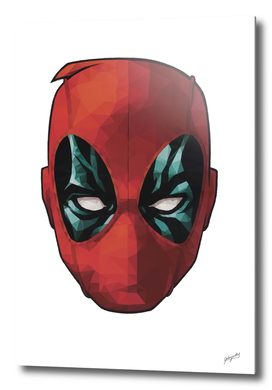 Deadpool Headshot Low Poly Art Print