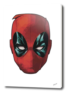 Deadpool Headshot Low Poly Art Print