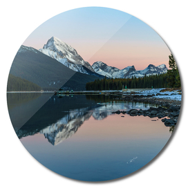 Reflections in Maligne Lake, Jasper. Alberta, Canada