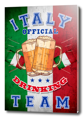 Italy Drinking Team, ITALIA, T-shirt, beer poster