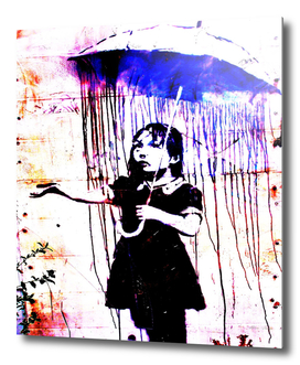 Banksy, Nola, Girl with umbrella, Banksy poster, color