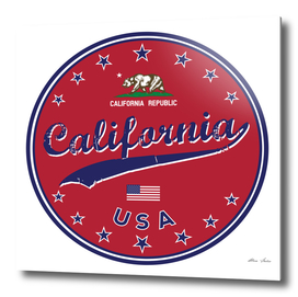 California, red circle, California poster, t-shirt