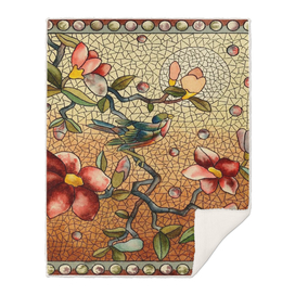 Flower cubism mosaic vintage