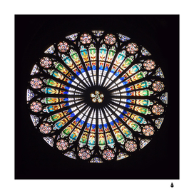 Stained glass cathedral rosette
