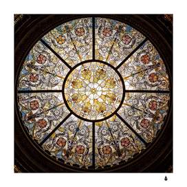 Stained glass window glass ceiling