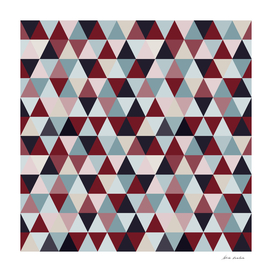 Dark Blue Red and Beige Small Triangles