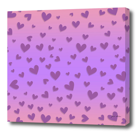 Custom Hearts with A Purple Gradient Background