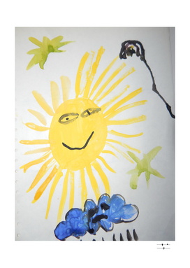 Child's drawing sun