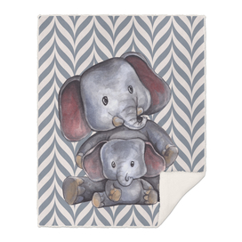 Custom Watercolor Elephants Mommy and Me