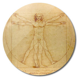 Leonardo Da Vinci, Vitruvian Man, vintage poster, retro